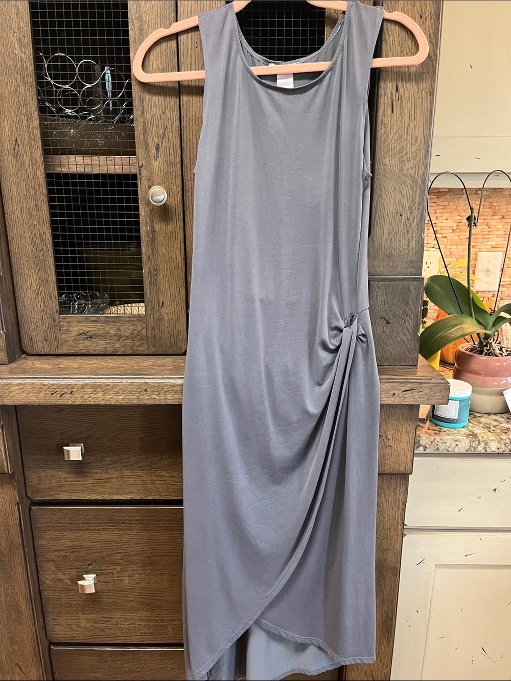 bar III grey 3/4 length dress